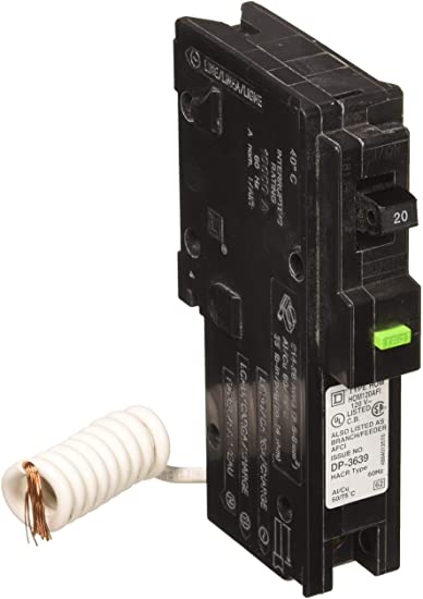 SCHNEIDER ELECTRIC 120-Volt 20-Amp HOM120AFI Miniature Circuit Breaker 120V 20A