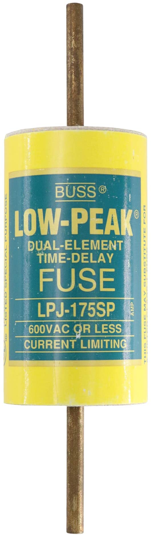 Cooper Bussmann LPJ-175SP 175A, 600V, Low-Peak Dual-Element Fuse Class J