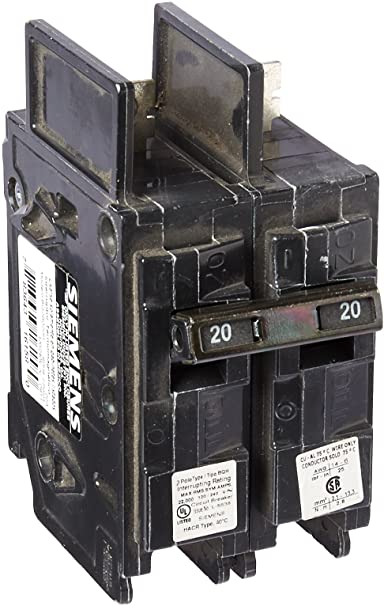 Siemens BQ2B020H 20-Amp Double Pole 120/240-Volt 22KAIC Lug In/Lug Out Breaker