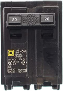 Square D HOM220 Homeline 20 Amp TwoPole Circuit Breaker