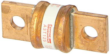 Mersen A3T Fast Acting/Class T Fuse, 300VAC/160VDC, 200kA AC/50kA DC, 125 Ampere, 1-1/16" Diameter x 2-7/16" Length