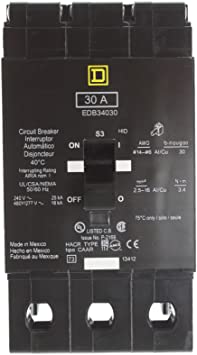SCHNEIDER ELECTRIC EDB34030 Miniature Circuit Breaker 480Y/277-Volt 30-Amp Electrical Box