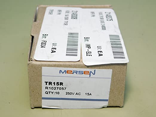 Mersen TR15R Dual Element Midget Class RK5 Rejection Current-Limiting Time Delay Fuse 15 Amp 250 Volt AC 160 Volt DC Tri-Onic