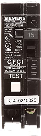 Siemens QF115 15-Amp 1 Pole 120-Volt Ground Fault Circuit Interrupter
