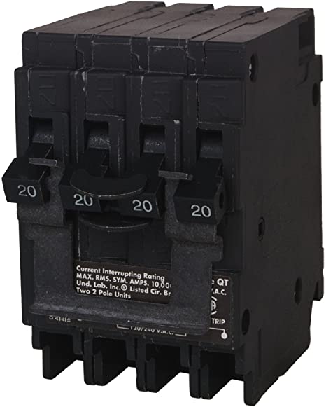 SIEMENS Q22020CT2 Two 20-Amp Double Pole Circuit Breaker, As shown in the image