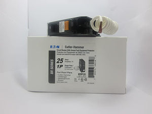 Cutler Hammer GFEP125 1 Pole Circuit Breaker 25 amp with Ground Fault Equipment Protection br series for br style panel