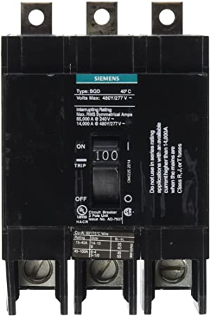 Siemens BQD3100 100-Amp Three Pole 480Y/277V AC 14KAIC Bolt in Breaker, COLOR