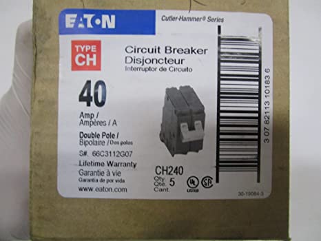 EATON CUTLER HAMMER CH240 Type CH Breaker 40A/2 Pole 120/240V 10K