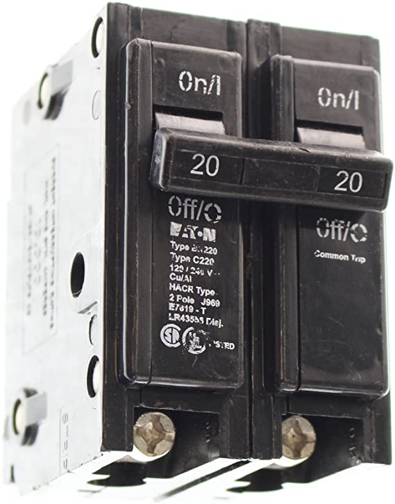 Cutler Hammer Eaton B12220 Circuit Breaker 120/240-Volt, 2-Pole, 20-Amp