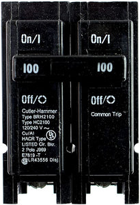 Eaton Cutler-Hammer BRH2100 100A 2P 120/208/240V Circuit Breaker - Black