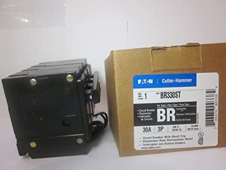 Cutler Hammer br330st Circuit Breaker, 3-Pole 30-Amp with shunt trip