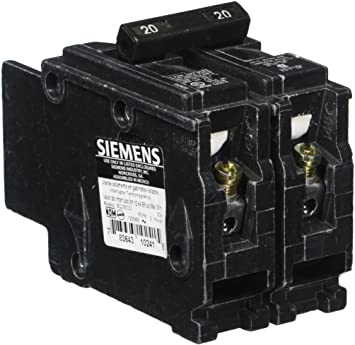 Siemens BQ2B020 20-Amp Double Pole 120/240-Volt 10KAIC Lug Out Breaker