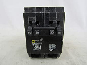 Square D HOMT1515230 Circuit Breaker, 30A, 2P, 10Ka, 120/240Vac