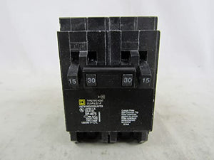 Square D HOMT1515230 Circuit Breaker, 30A, 2P, 10Ka, 120/240Vac