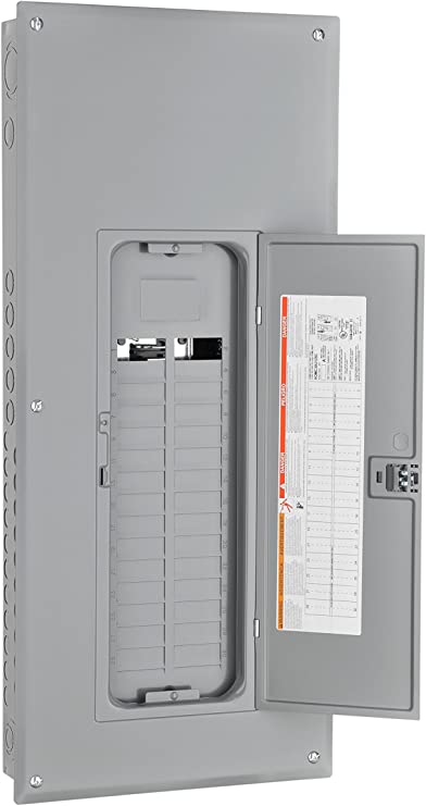 Square D by Schneider Electric HOM3060L125PC Homeline 125-Amp 30-Space 60-Circuit Indoor Main Lugs Load Center with Cover, Plug-on Neutral Ready