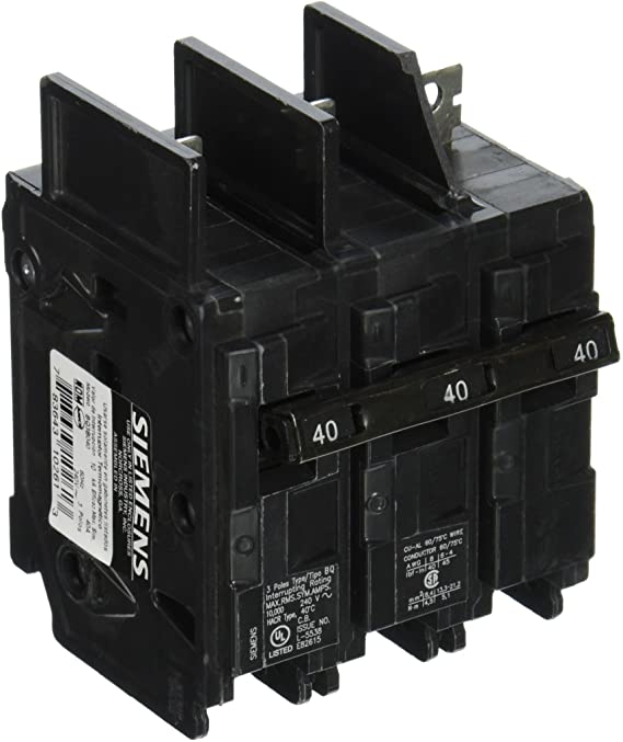 Siemens BQ3B040 40-Amp Three Pole 240-Volt 10KAIC Lug Out Breaker, COLOR
