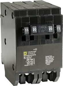 Square D by Schneider Electric HOMT1515220CP Homeline 2-15-Amp Single-Pole 1-20-Amp Two-Pole Quad Circuit Breaker