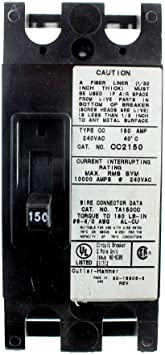 Cutler Hammer Eaton CC2150 Circuit Breaker CC Type, 150A, 2-Pole, 240V