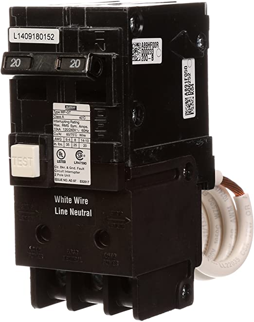 Murray MP220GFA 20 Amp 2-Pole GFCI Circuit Breaker with Self Test & Lockout Feature