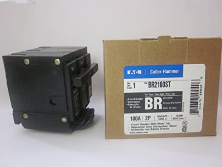 Cutler Hammer BR2100ST Circuit Breaker, 2-pole 100-amp with Shunt Trip